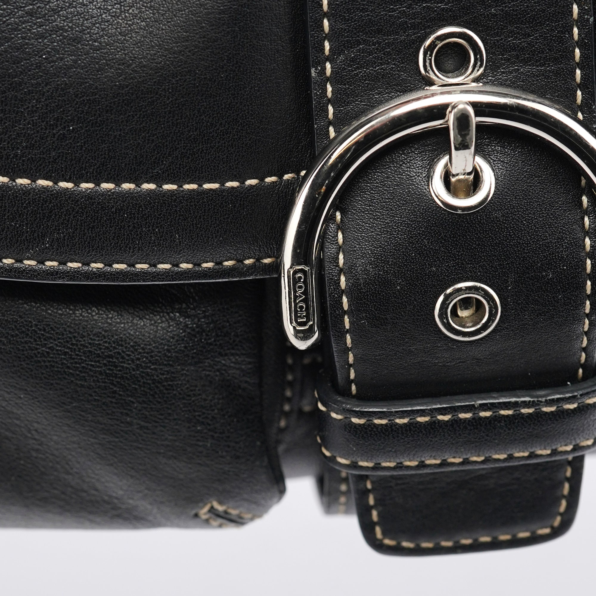 Black Leather Soho Shoulder Bag