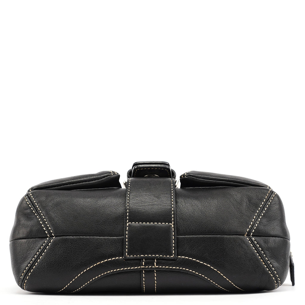 Black Leather Soho Shoulder Bag