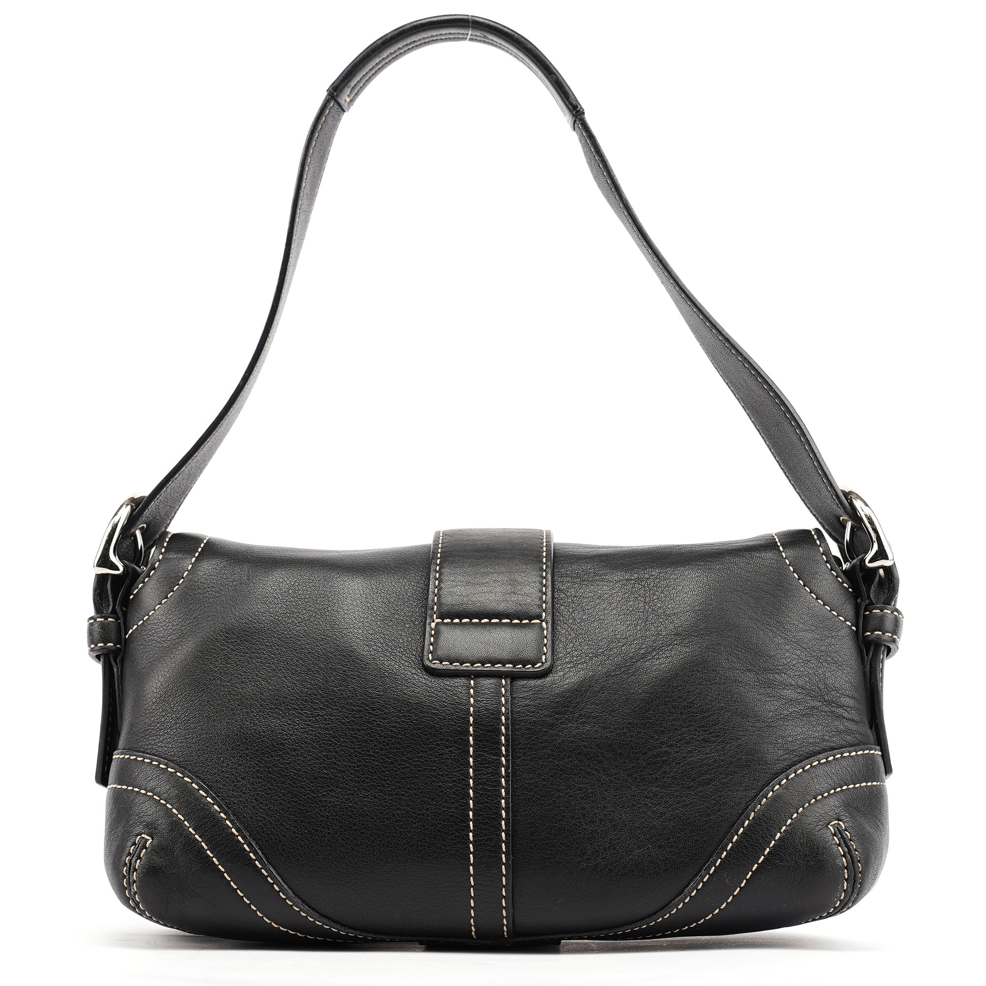 Black Leather Soho Shoulder Bag