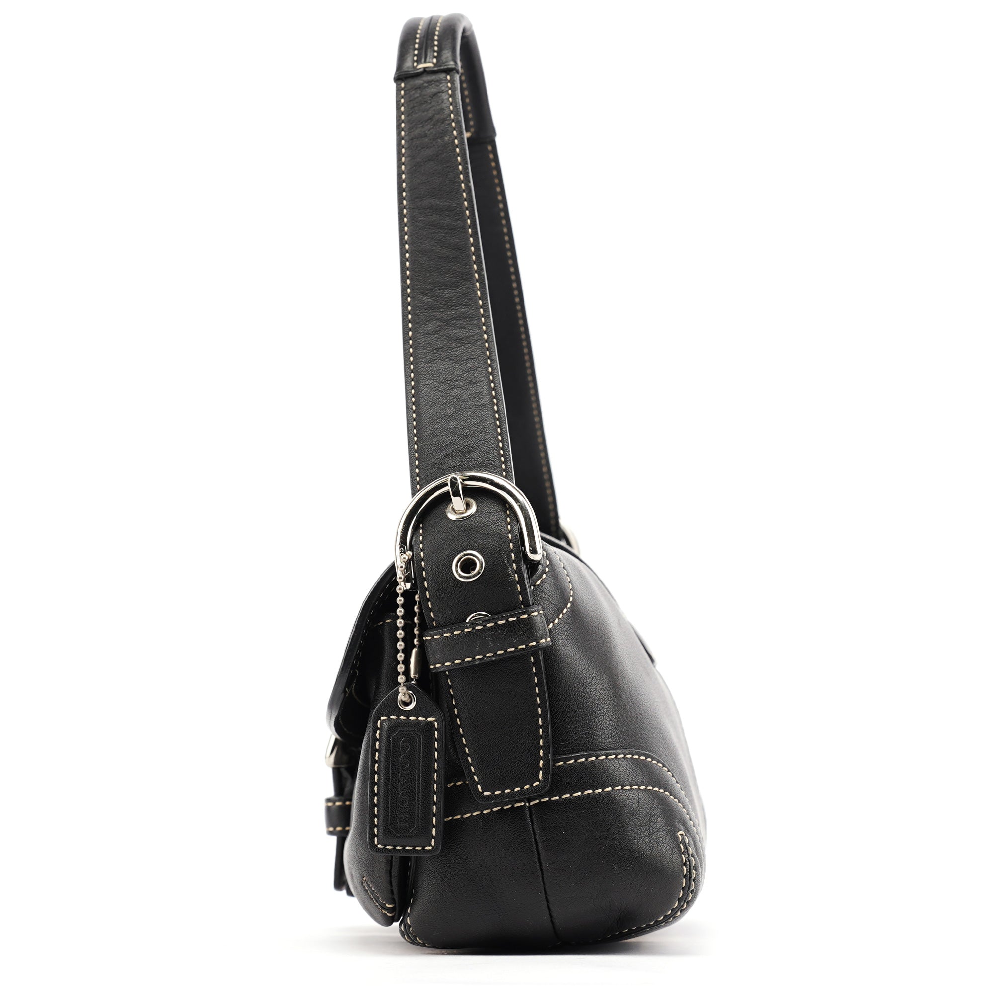 Black Leather Soho Shoulder Bag
