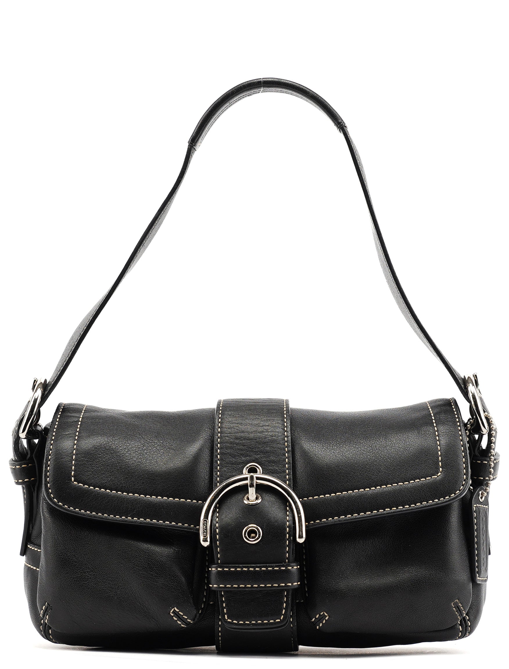 Black Leather Soho Shoulder Bag
