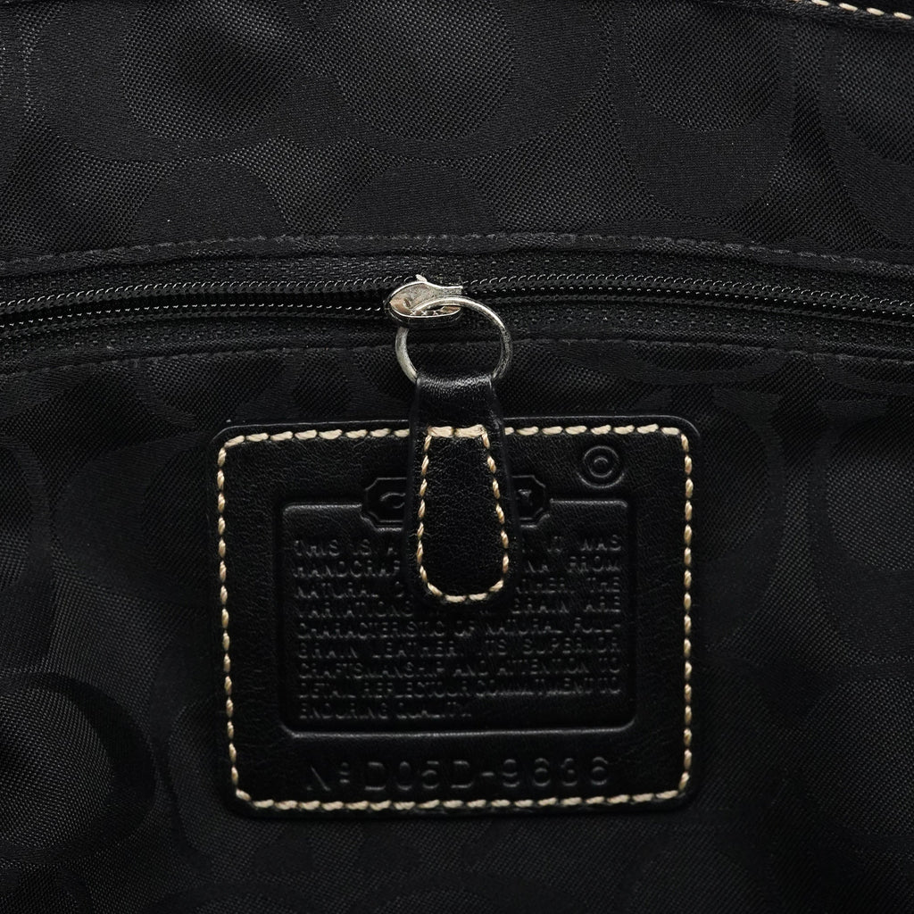 Black Leather Soho Tote Bag