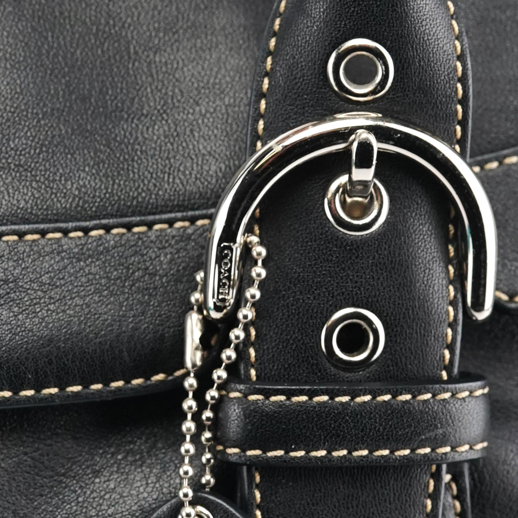Black Leather Soho Tote Bag