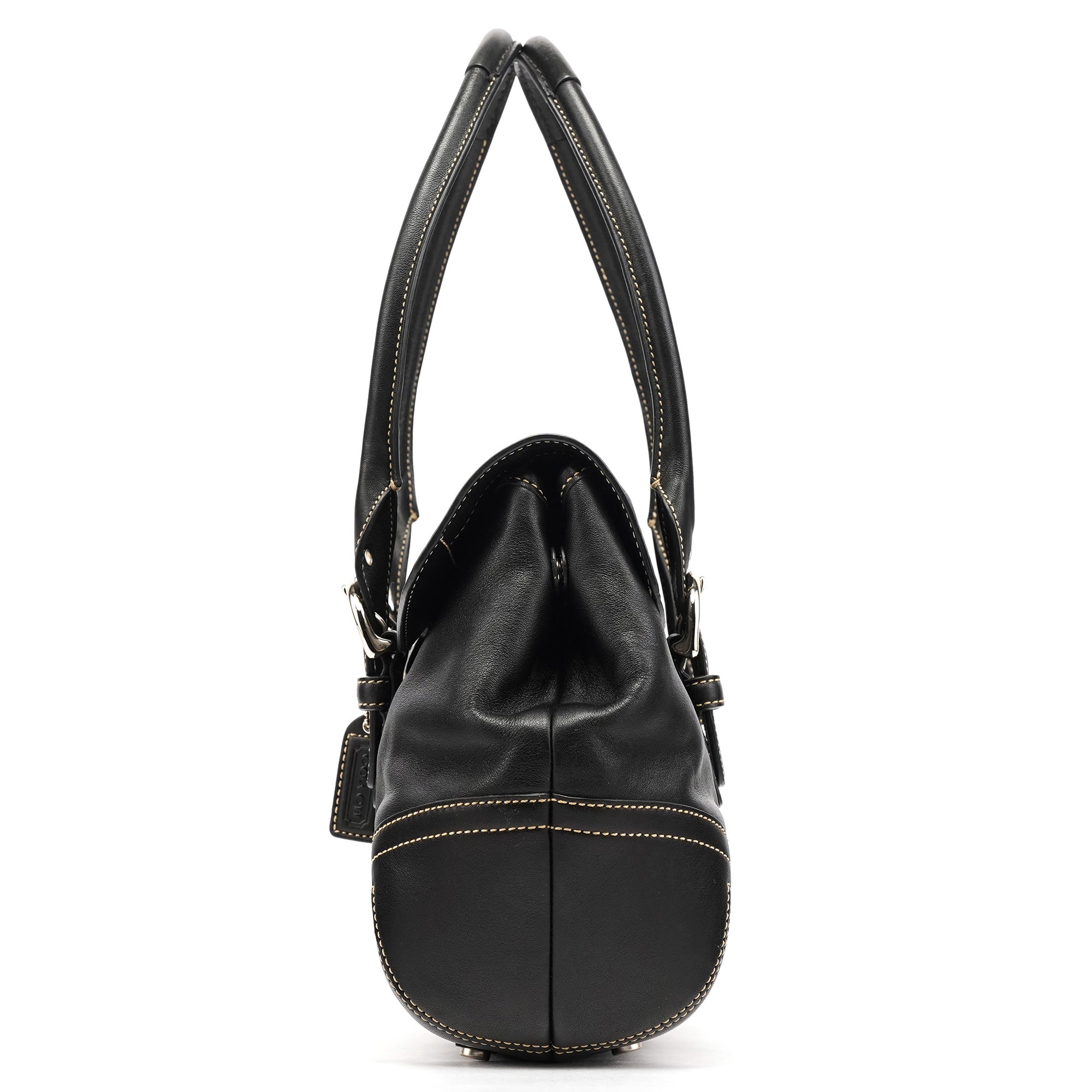 Black Leather Soho Tote Bag