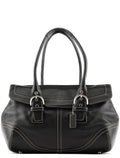 Black Leather Soho Tote Bag
