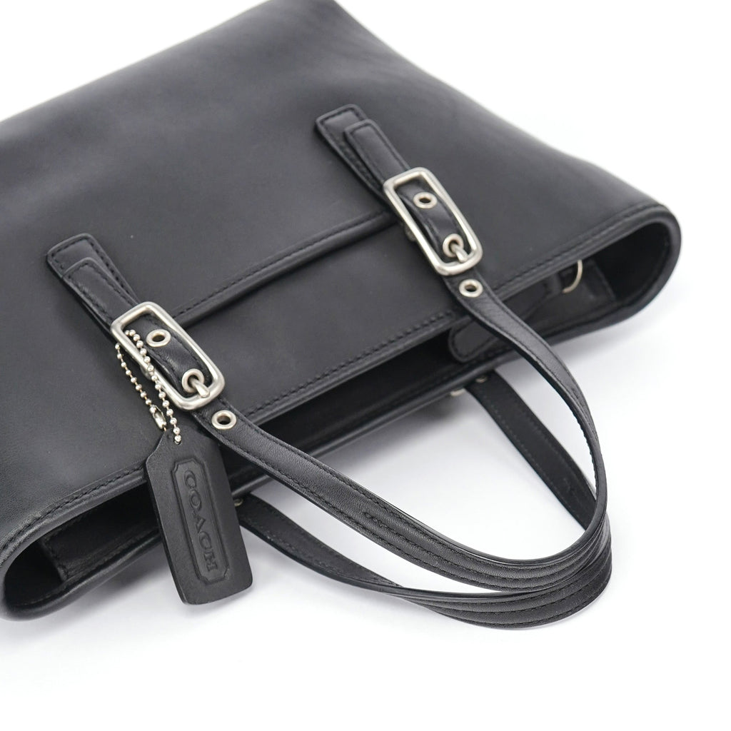 Black Leather Tote Bag