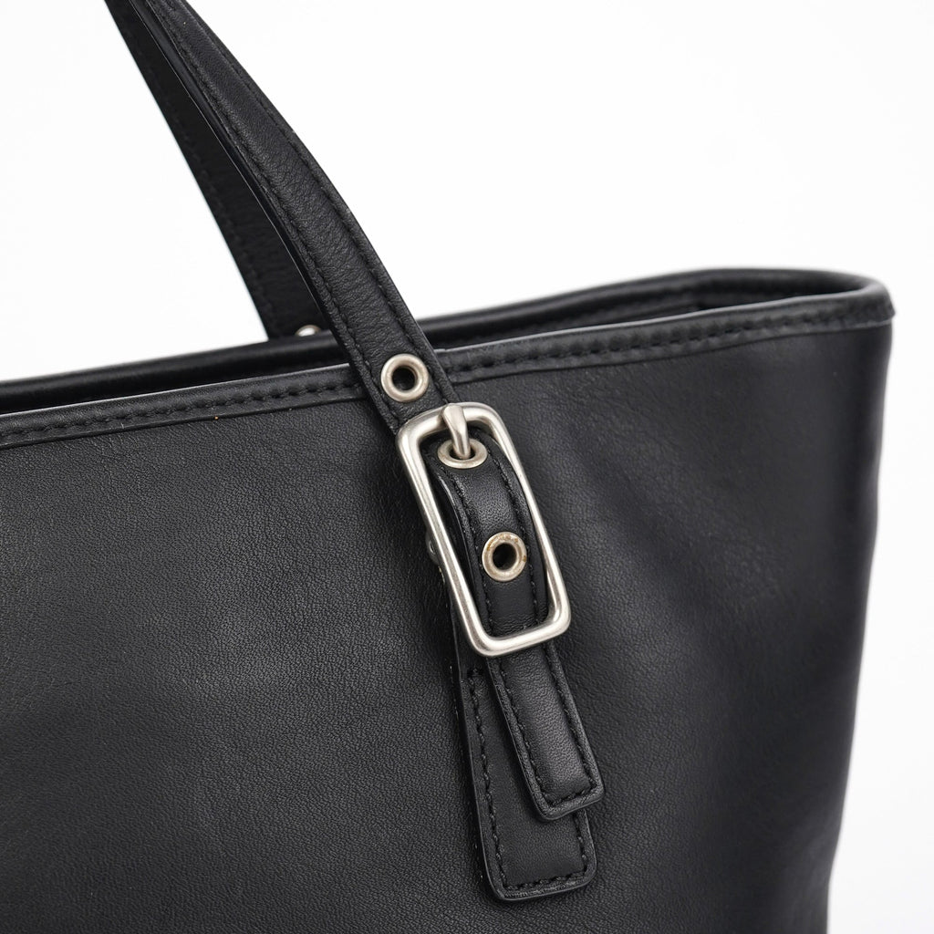 Black Leather Tote Bag