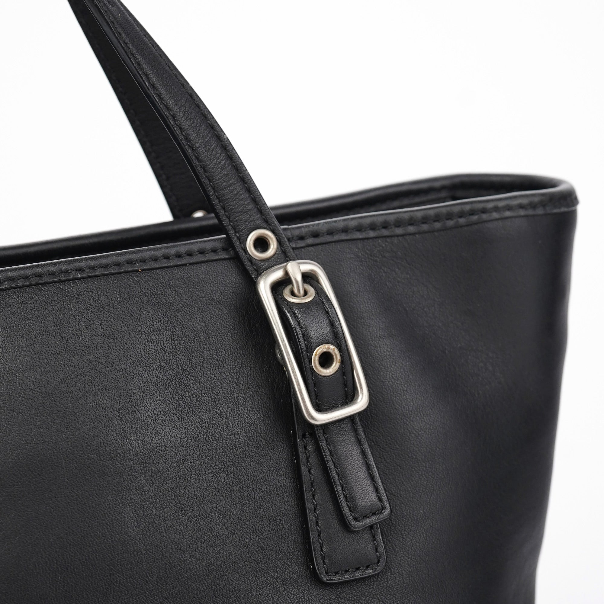 Black Leather Tote Bag