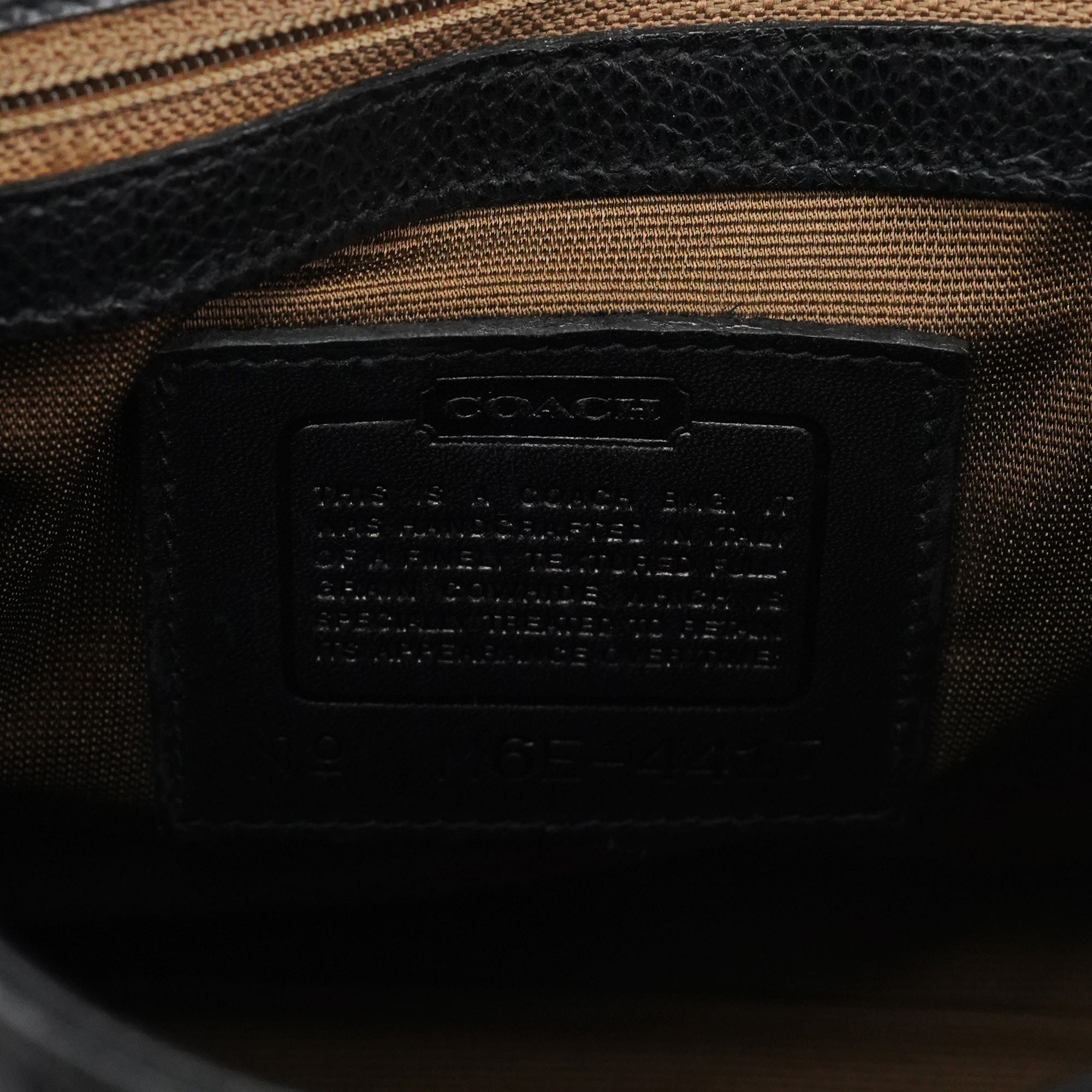 Black Leather Turnlock Top Handle Bag