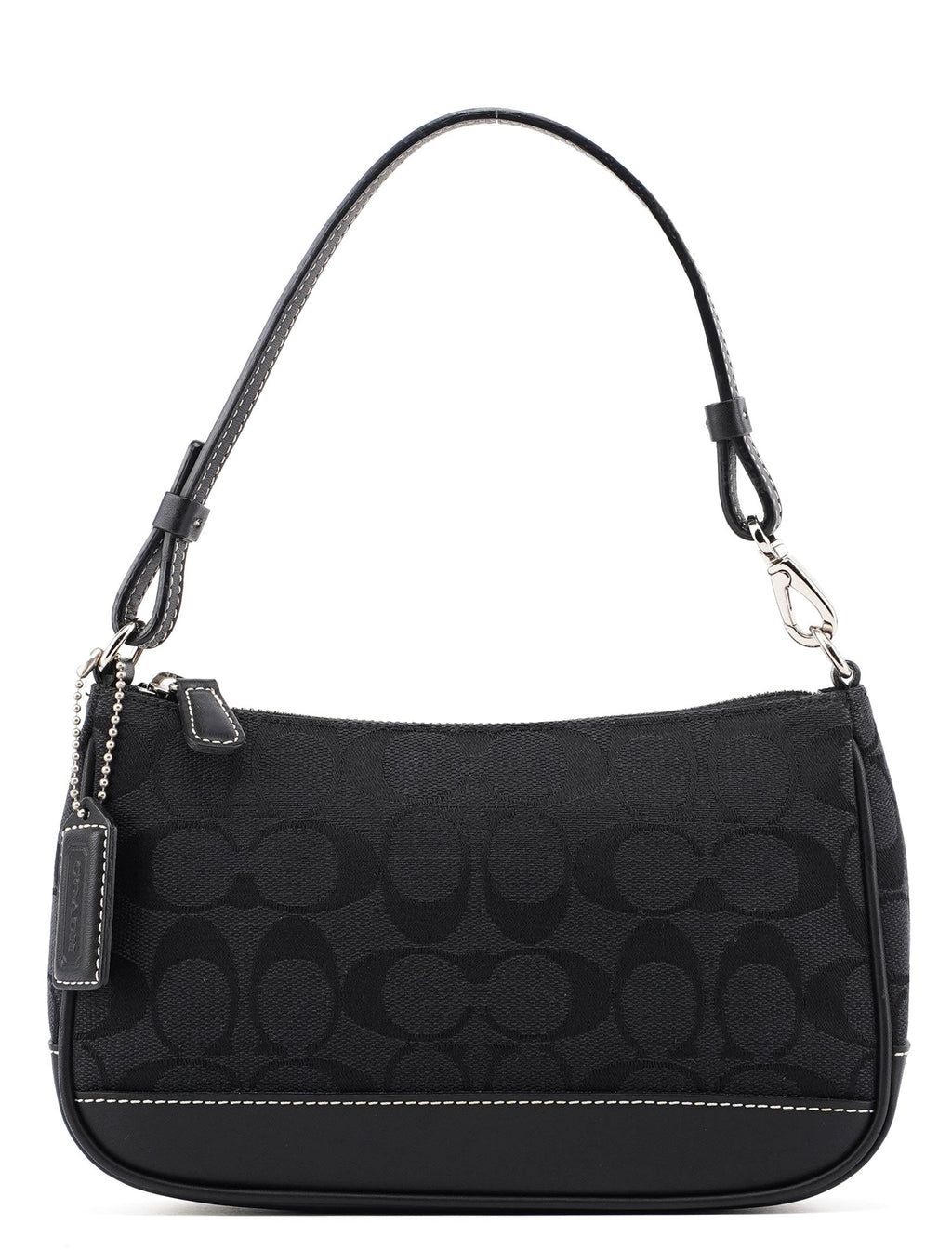 Black Monogram Canvas Calfskin Shoulder Bag