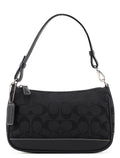 Black Monogram Canvas Calfskin Shoulder Bag