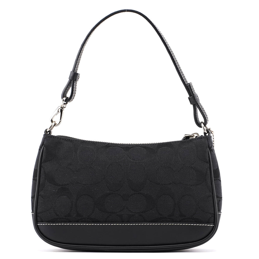 Black Monogram Canvas Calfskin Shoulder Bag