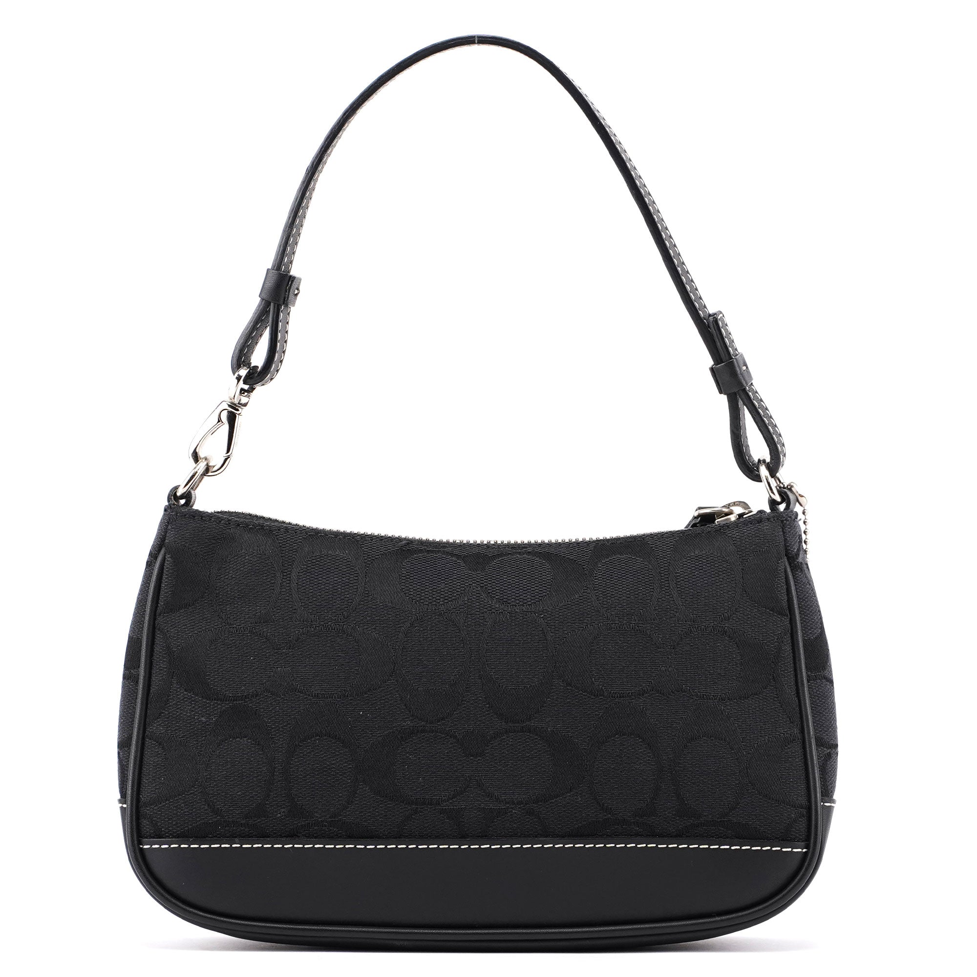 Black Monogram Canvas Calfskin Shoulder Bag