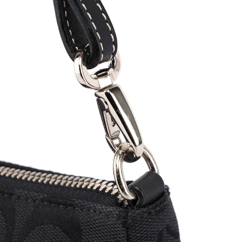 Black Monogram Canvas Calfskin Shoulder Bag