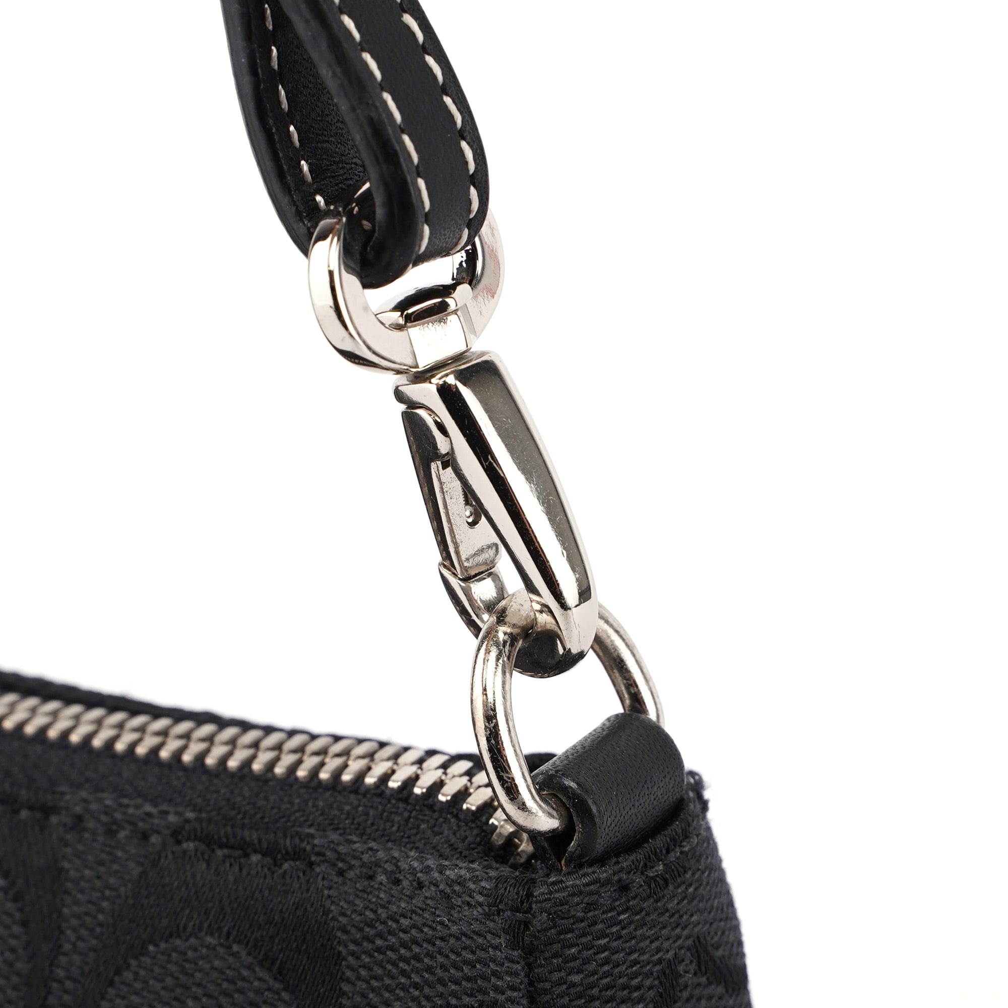 Black Monogram Canvas Calfskin Shoulder Bag