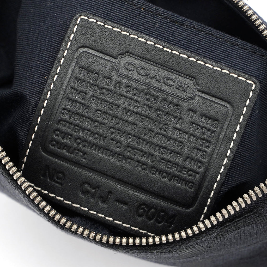 Black Monogram Canvas Calfskin Shoulder Bag