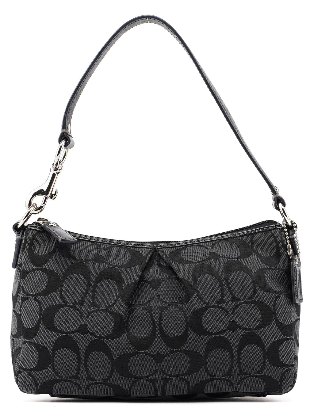 Black Monogram Canvas Calfskin Shoulder Bag
