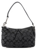 Black Monogram Canvas Calfskin Shoulder Bag