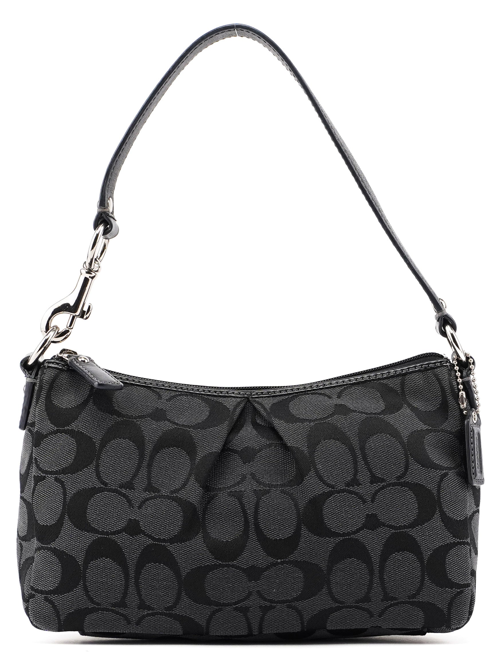 Black Monogram Canvas Calfskin Shoulder Bag