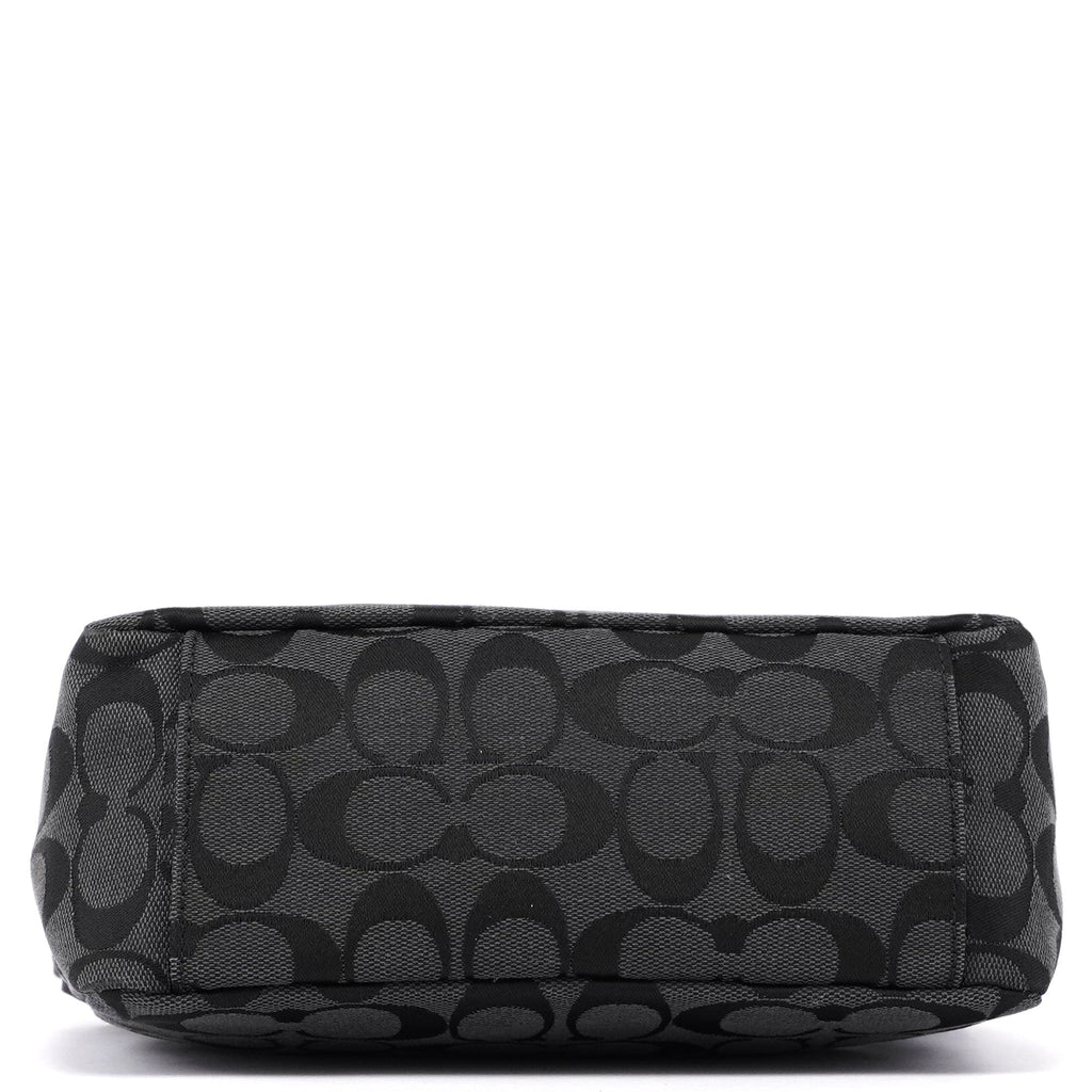 Black Monogram Canvas Calfskin Shoulder Bag