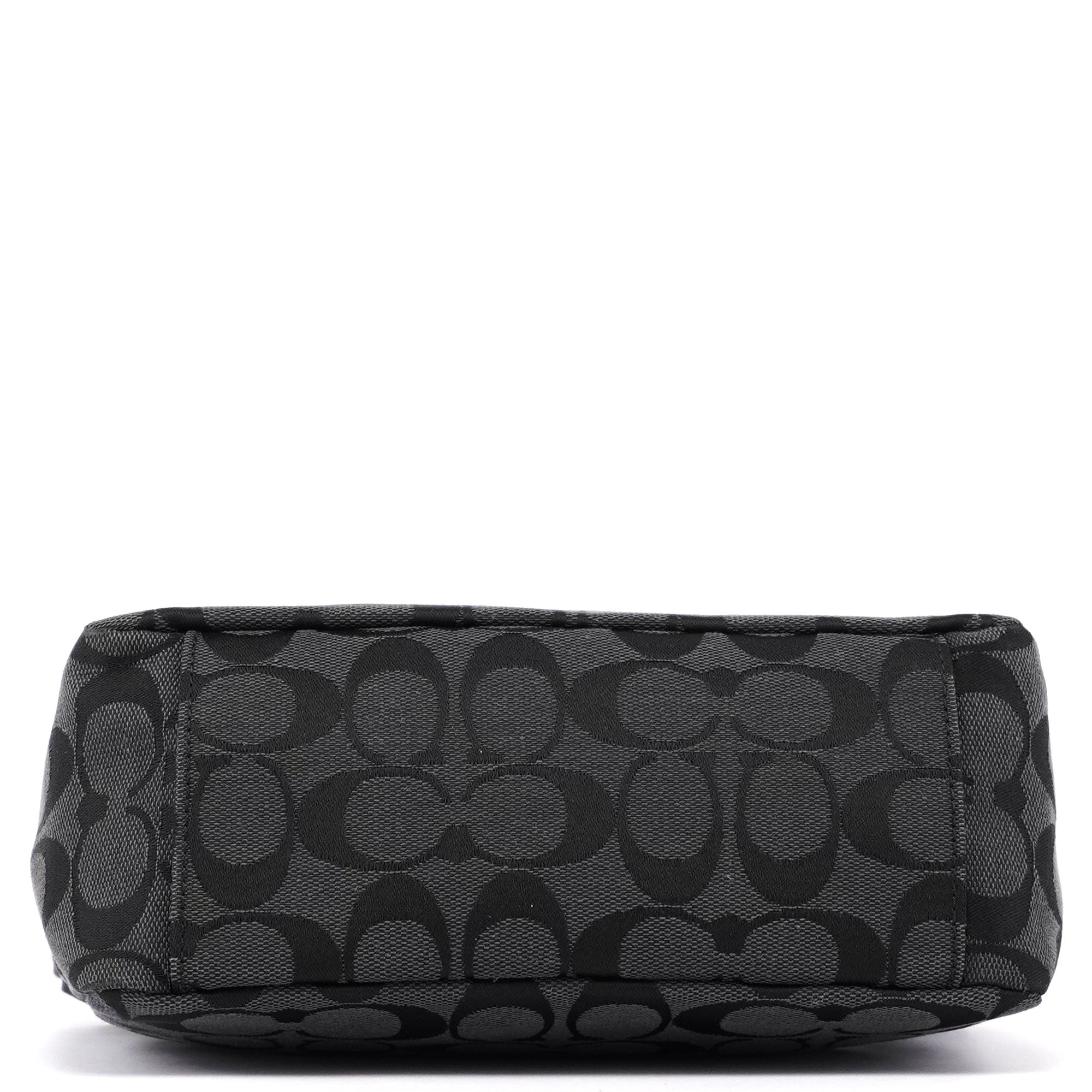 Black Monogram Canvas Calfskin Shoulder Bag