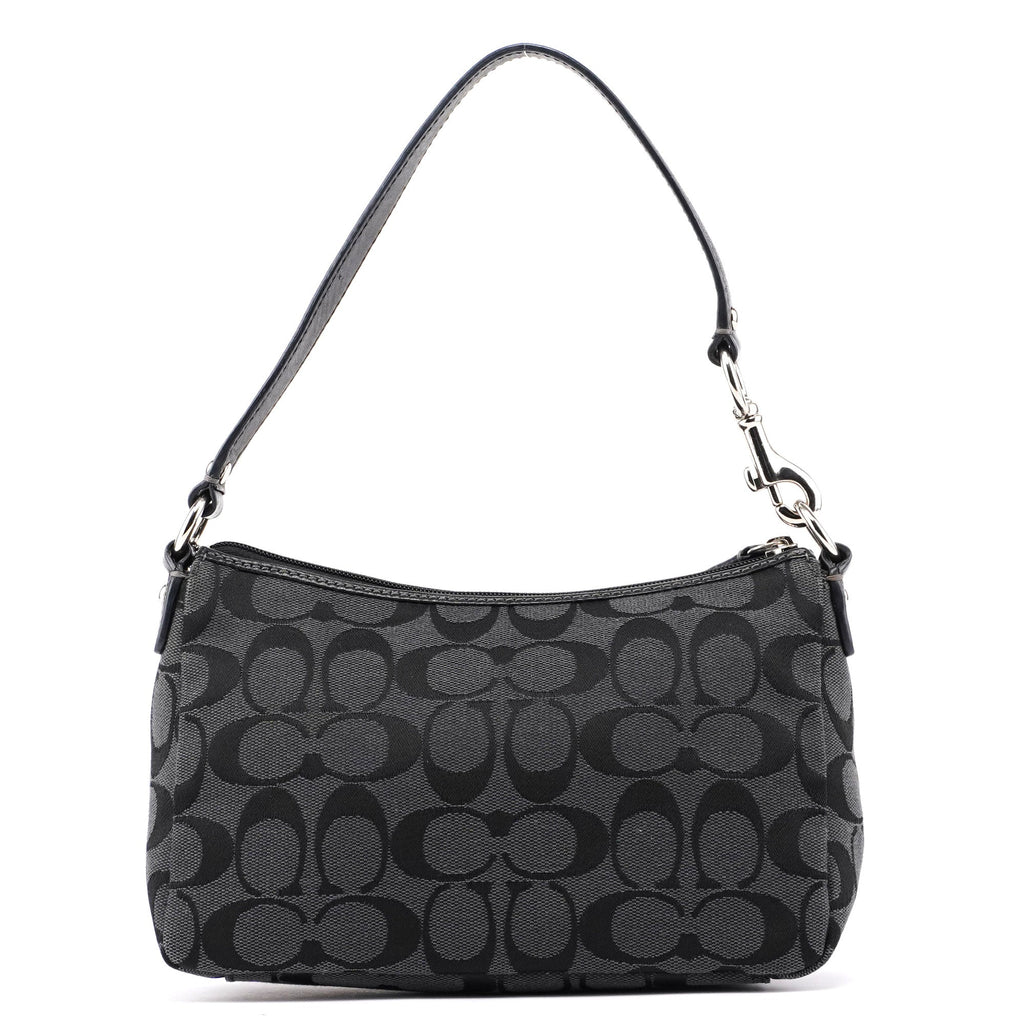 Black Monogram Canvas Calfskin Shoulder Bag