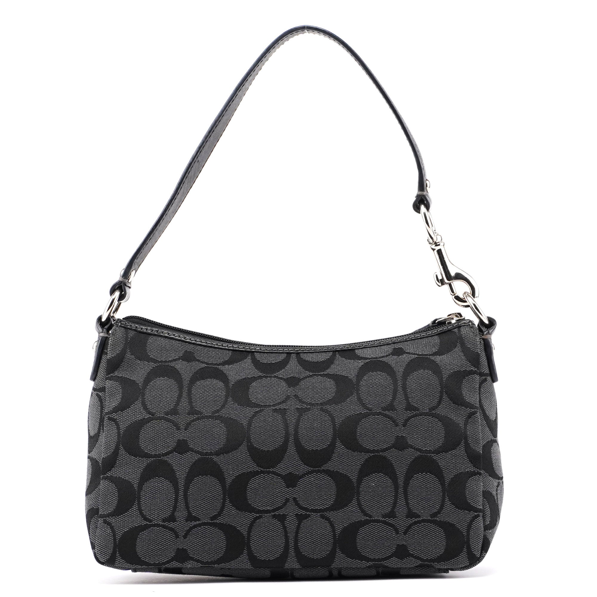 Black Monogram Canvas Calfskin Shoulder Bag