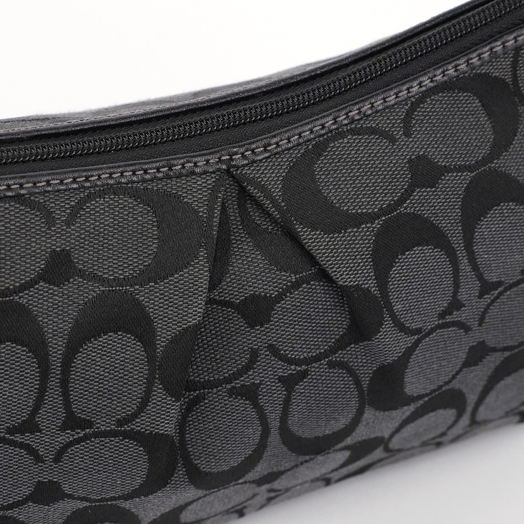 Black Monogram Canvas Calfskin Shoulder Bag
