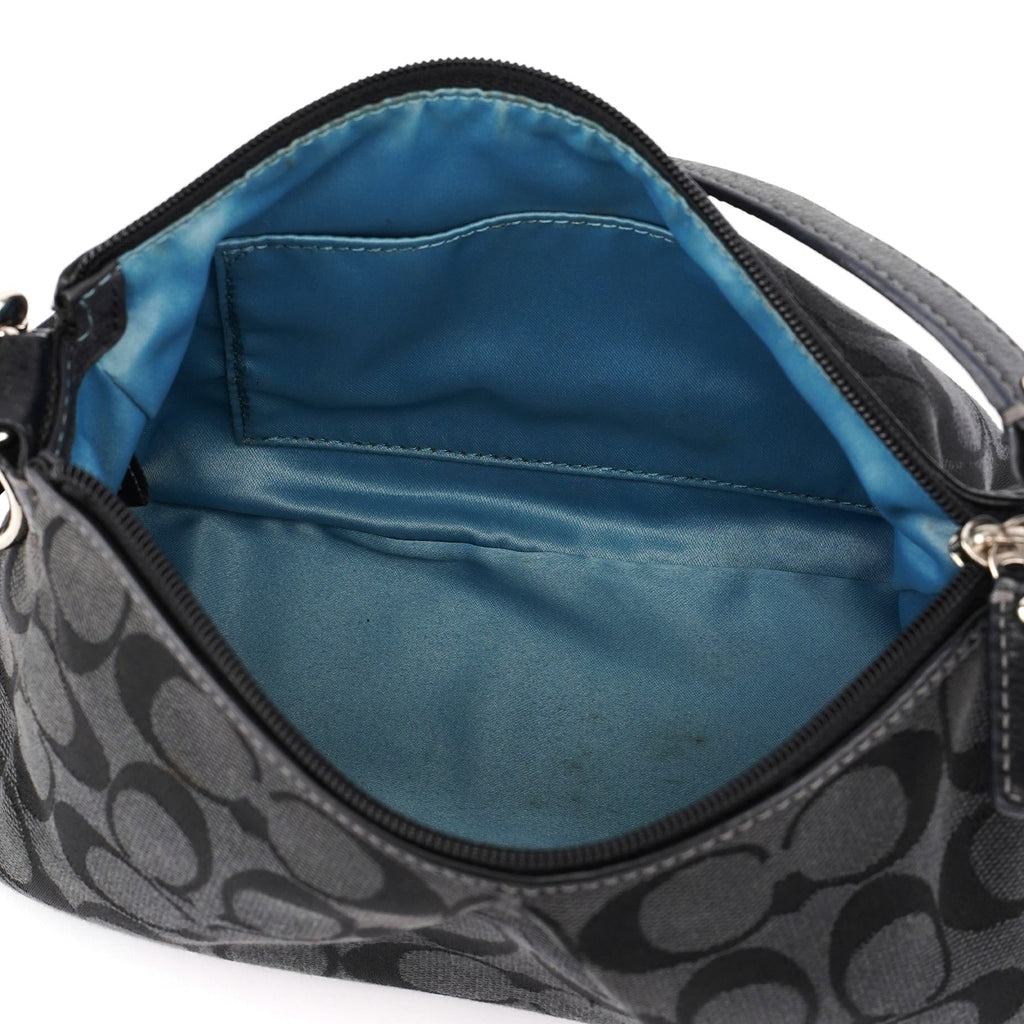 Black Monogram Canvas Calfskin Shoulder Bag