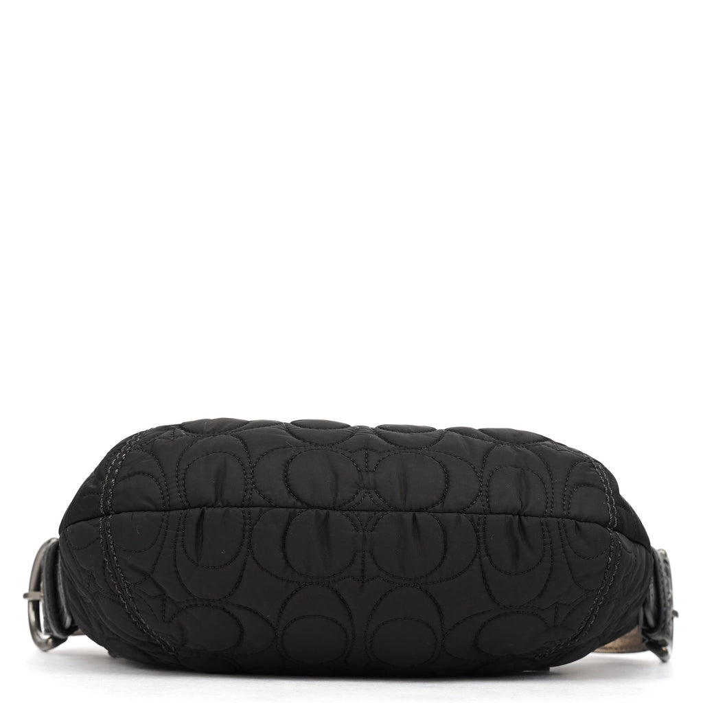 Black Quilted Nylon Shoulder Bag