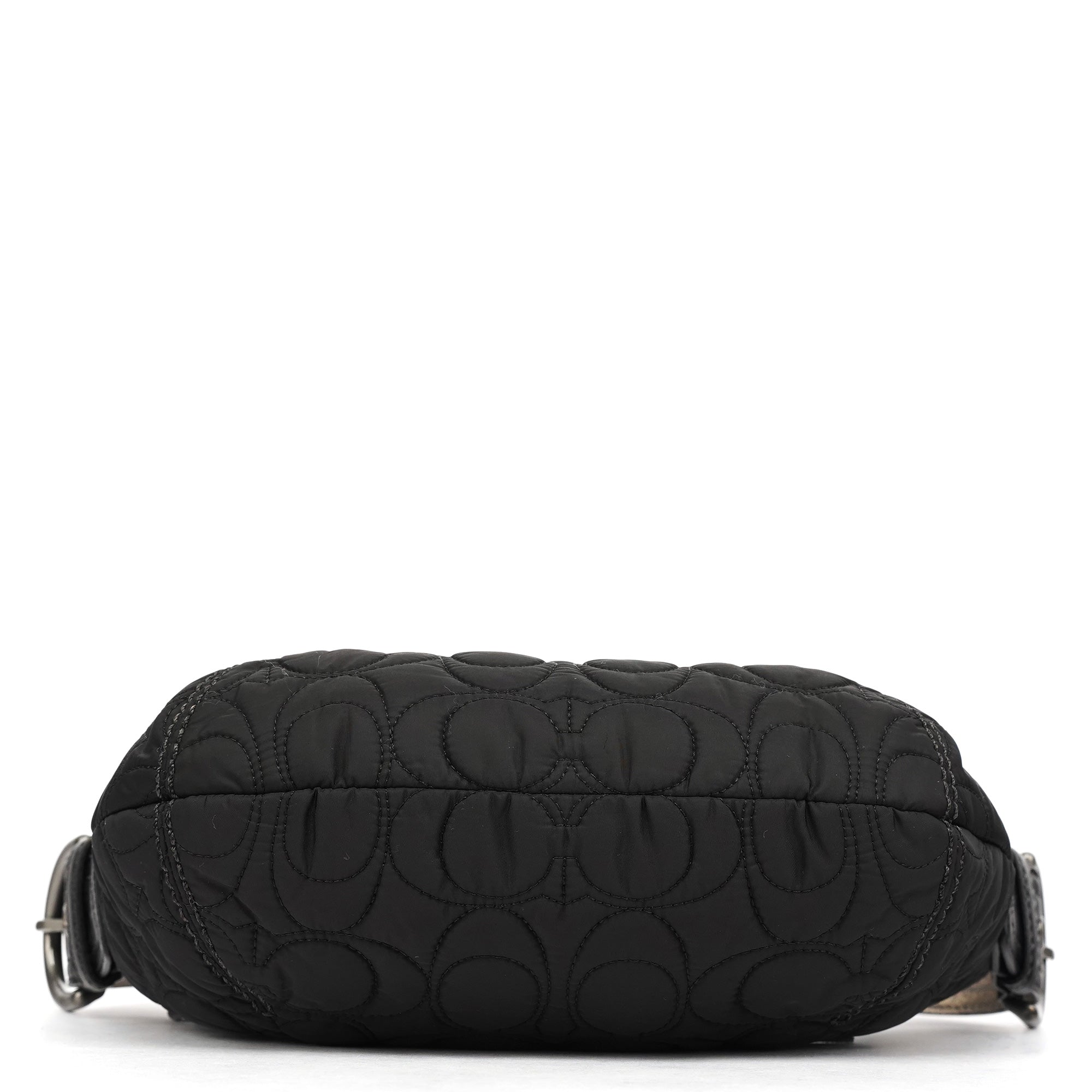 Black Quilted Nylon Shoulder Bag