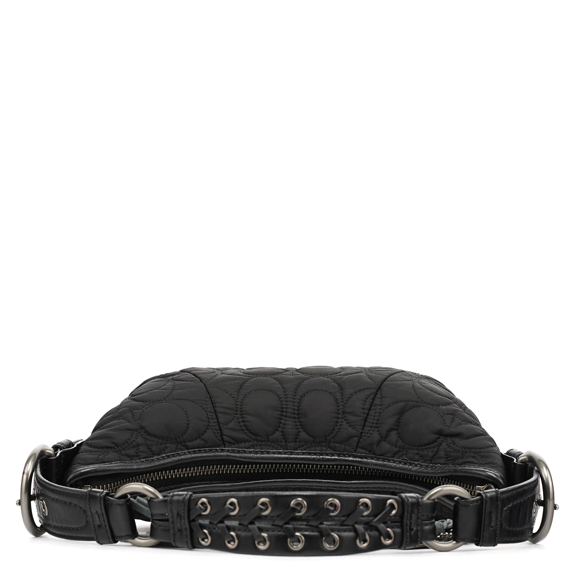 Black Quilted Nylon Shoulder Bag