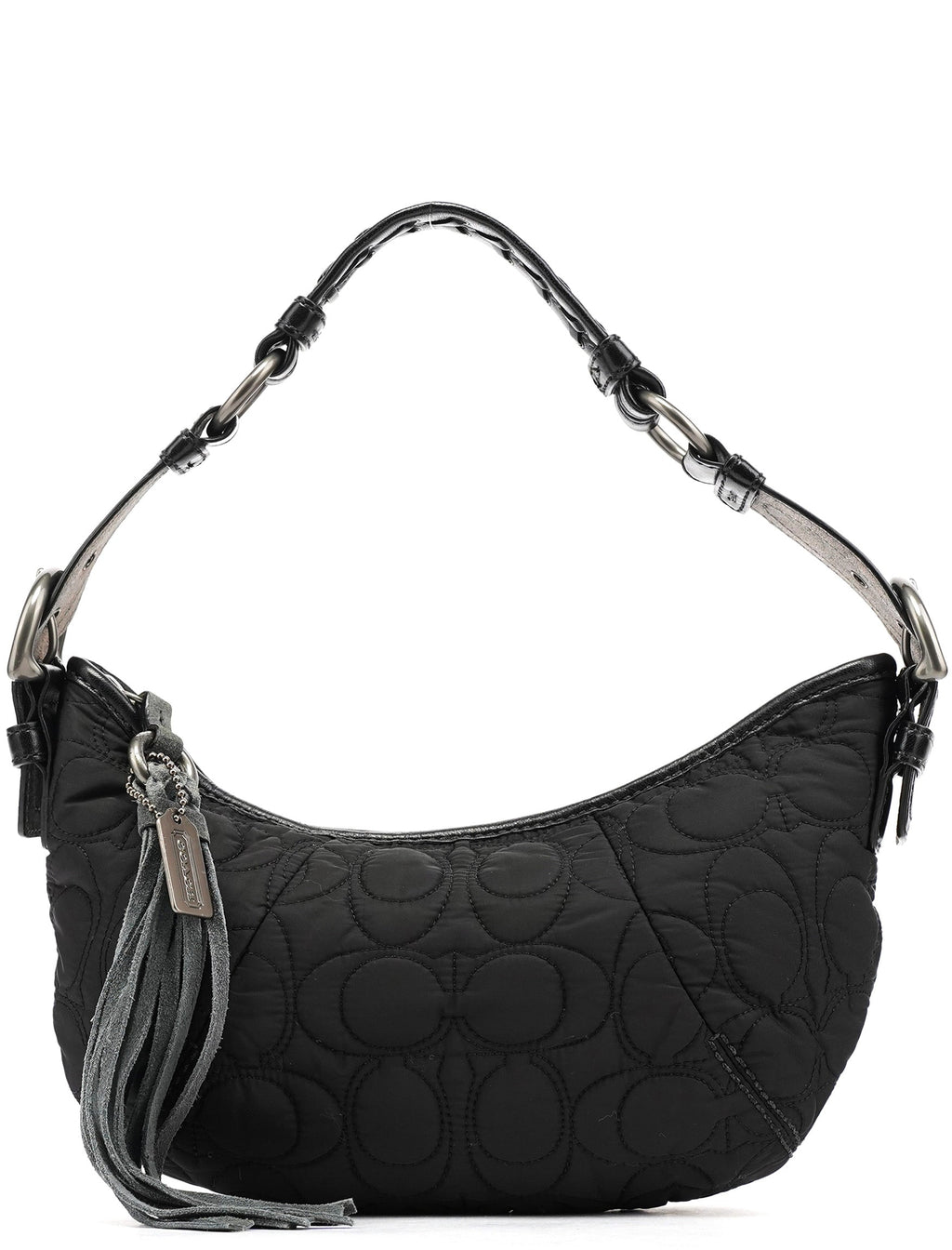 Black Quilted Nylon Shoulder Bag