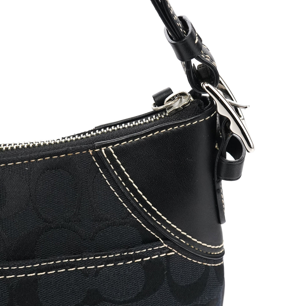 Black Signature Canvas Shoulder Bag