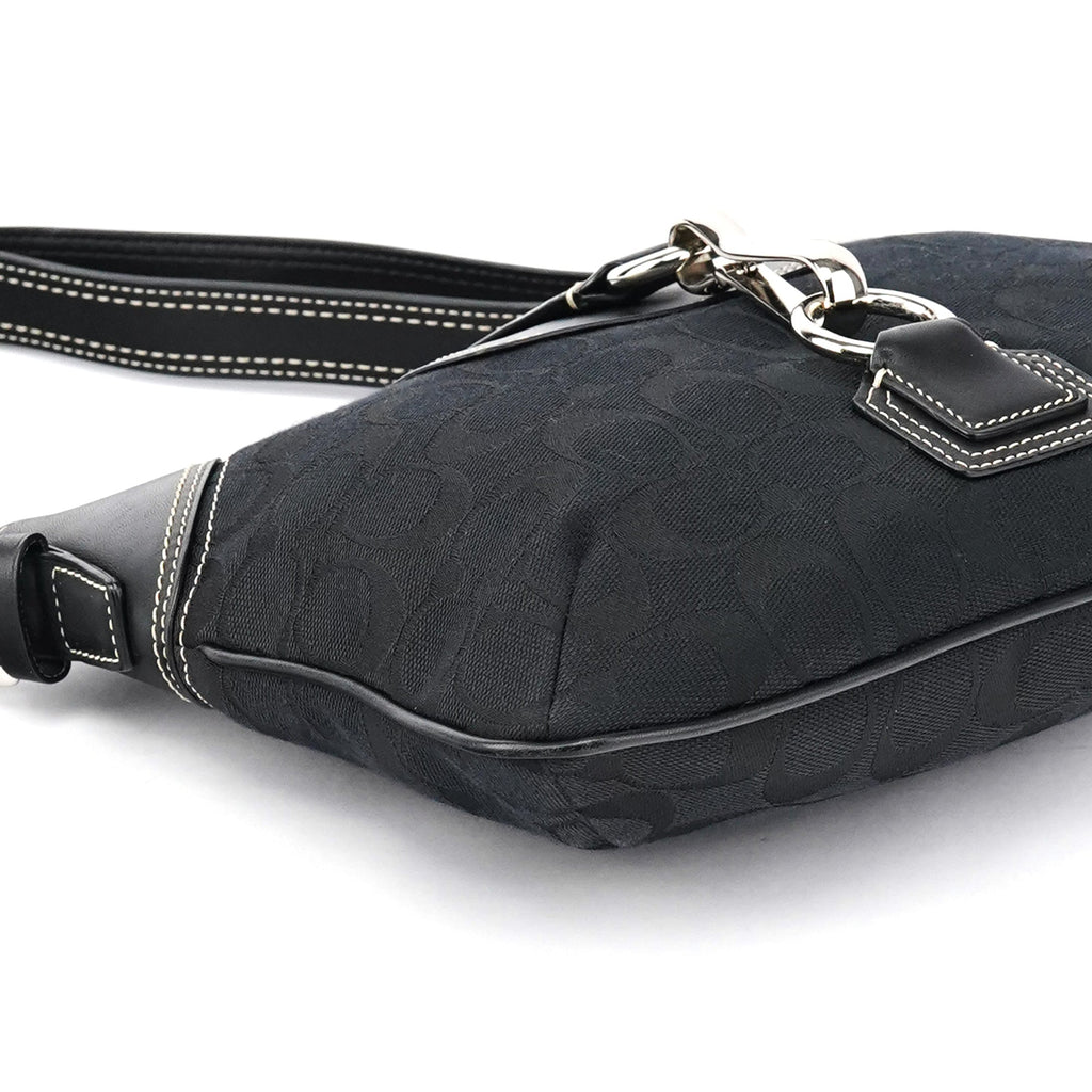 Black Signature Canvas Shoulder Bag