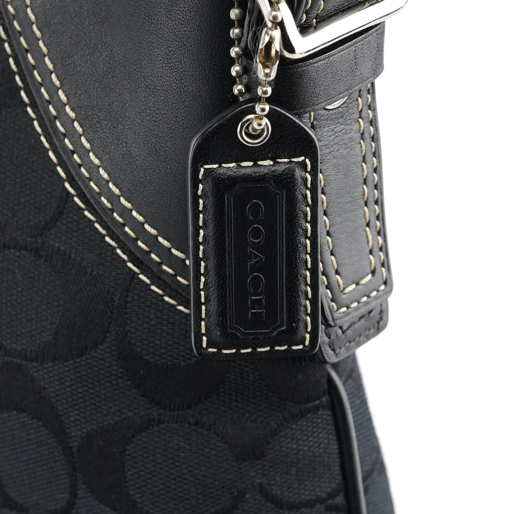Black Signature Canvas Shoulder Bag