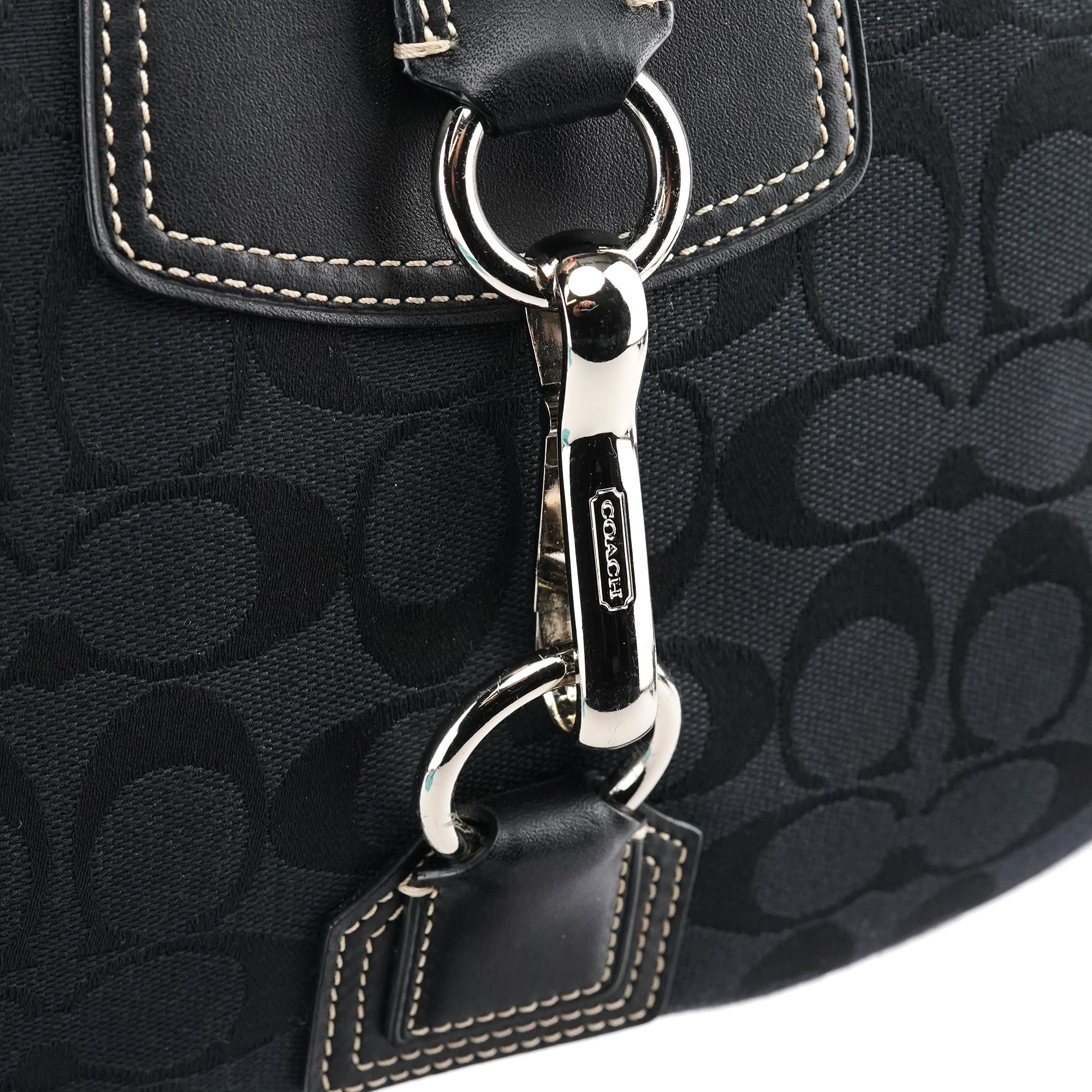 Black Signature Canvas Shoulder Bag