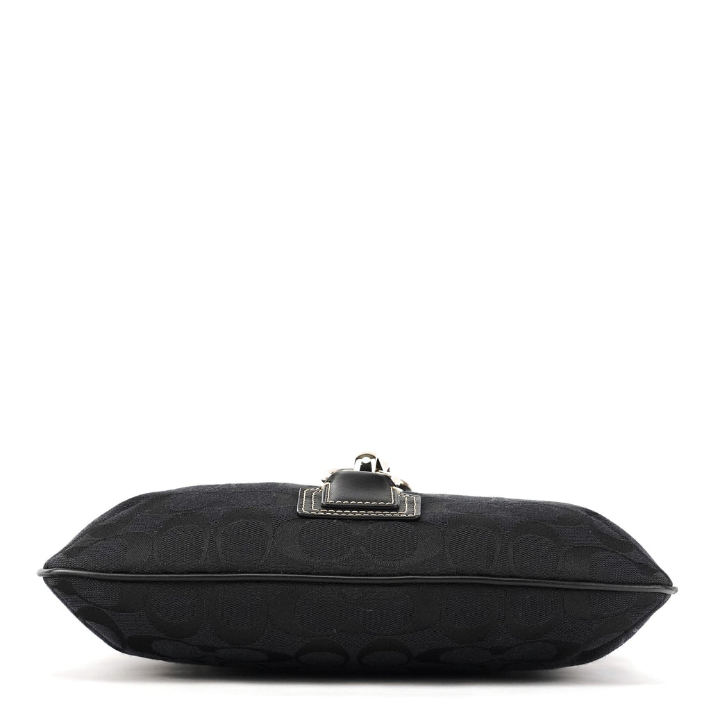 Black Signature Canvas Shoulder Bag