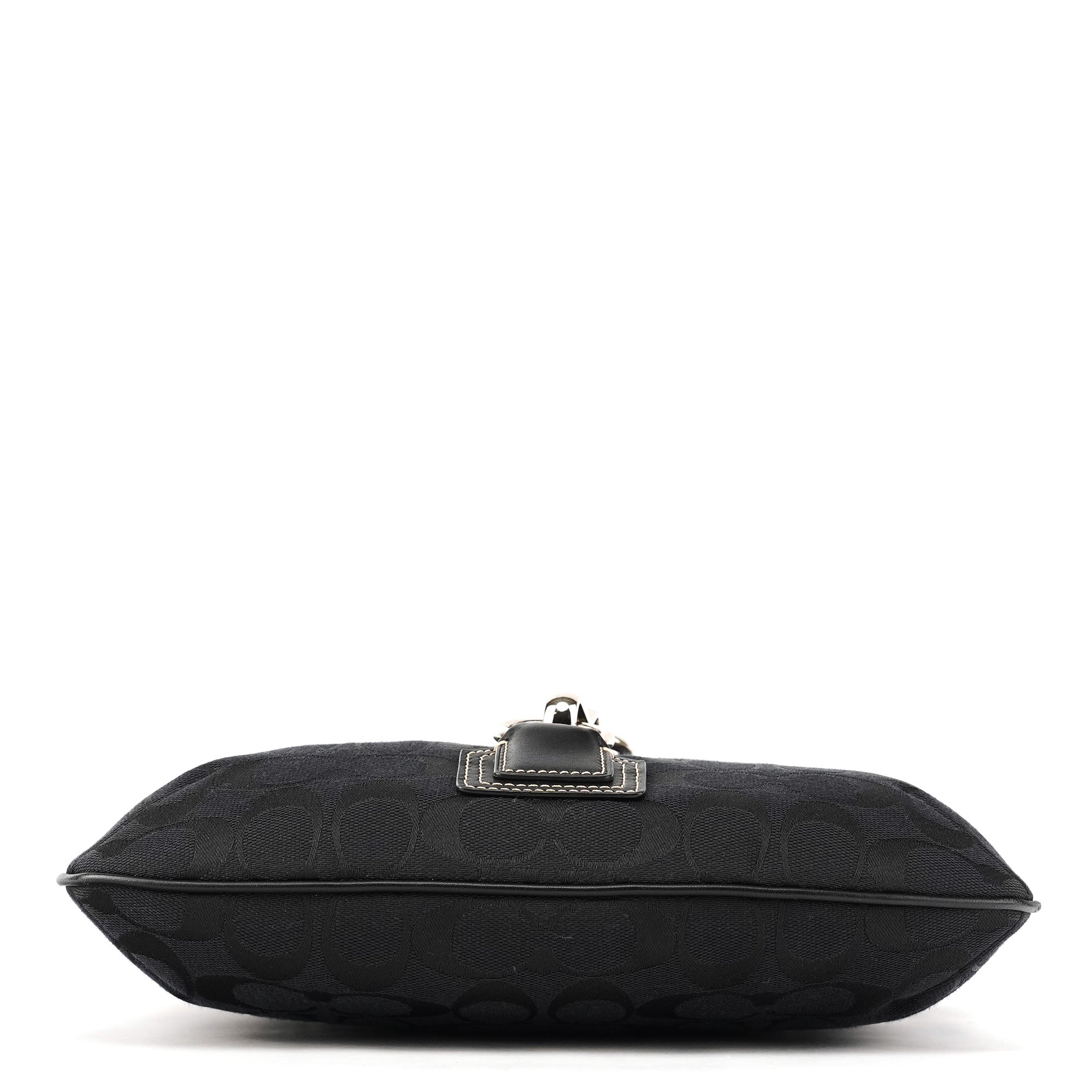 Black Signature Canvas Shoulder Bag