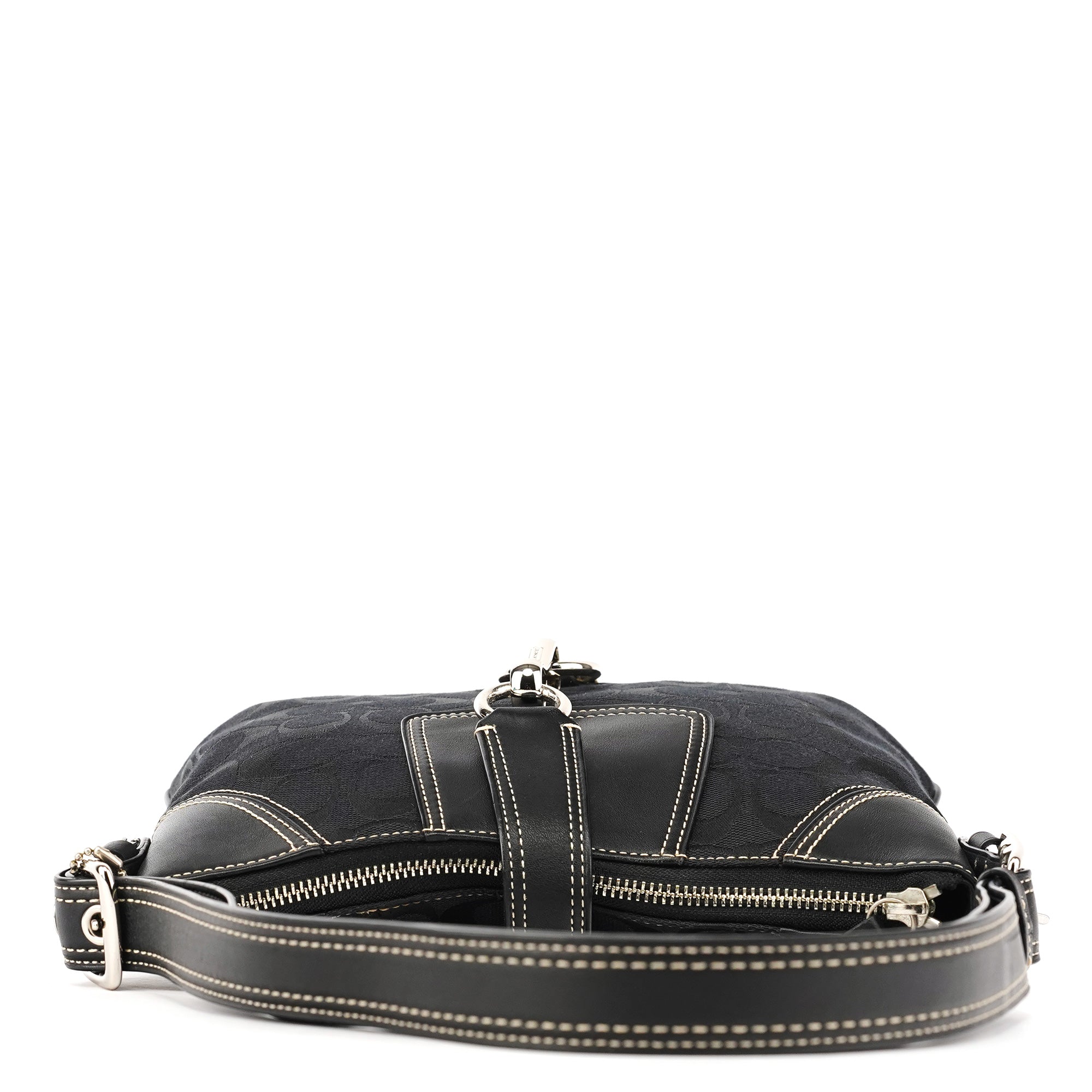 Black Signature Canvas Shoulder Bag