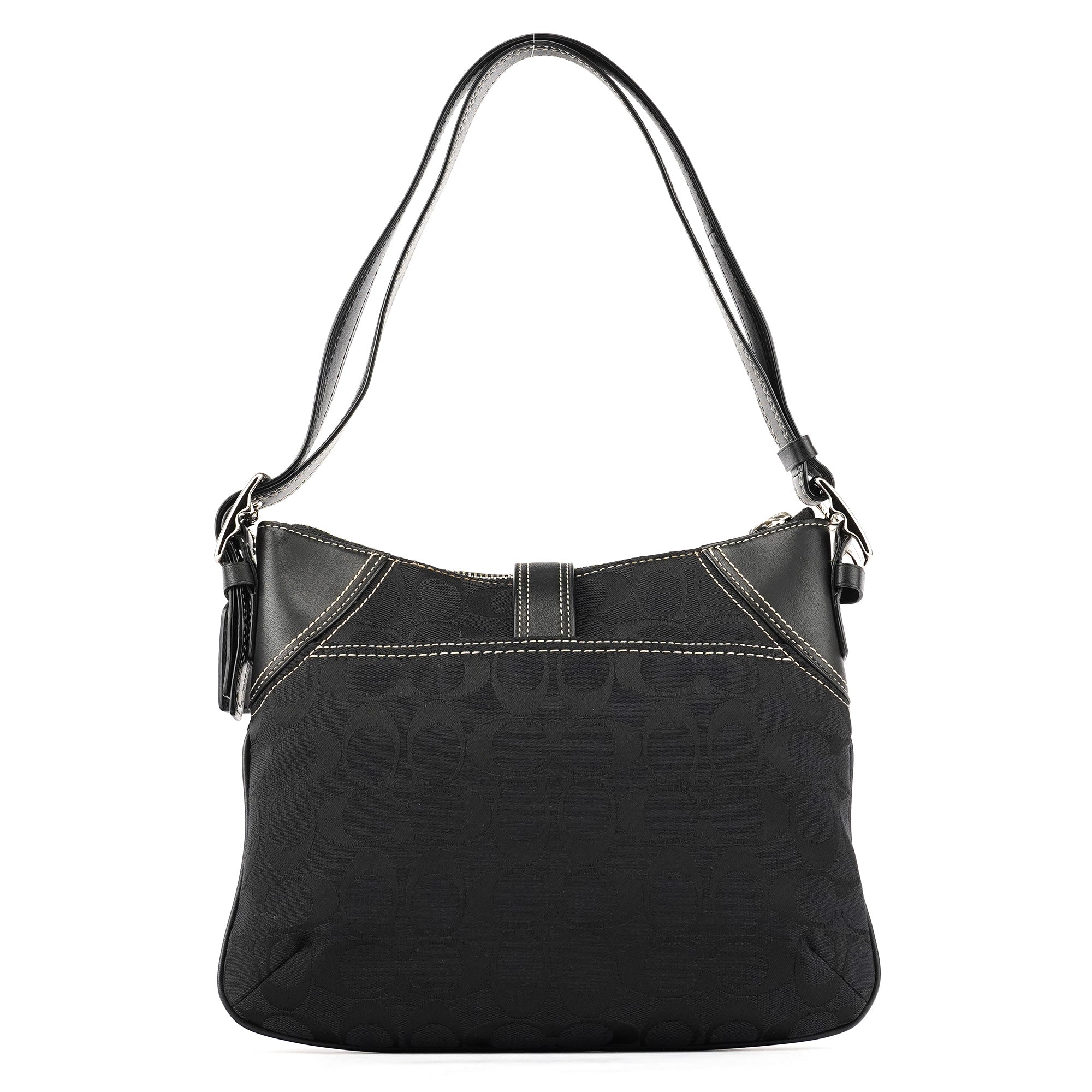 Black Signature Canvas Shoulder Bag