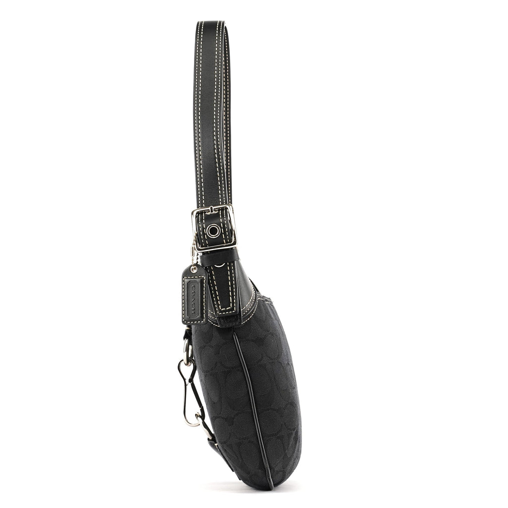 Black Signature Canvas Shoulder Bag