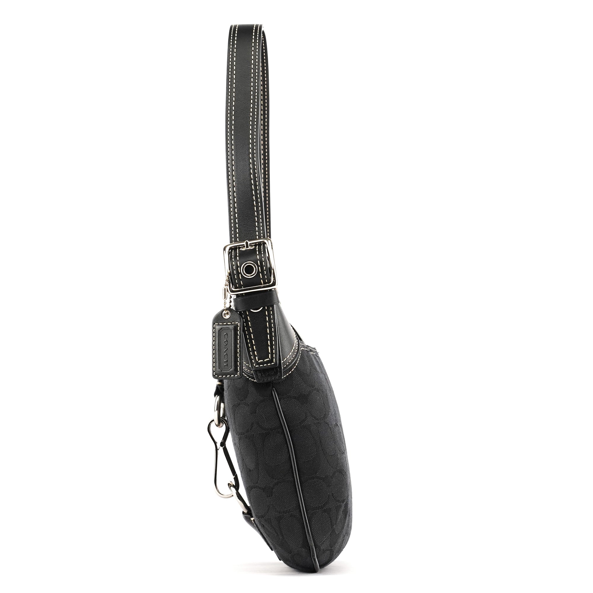 Black Signature Canvas Shoulder Bag