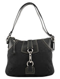 Black Signature Canvas Shoulder Bag