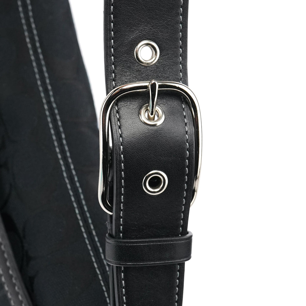 Black Signature Canvas Turnlock Shoulder Bag