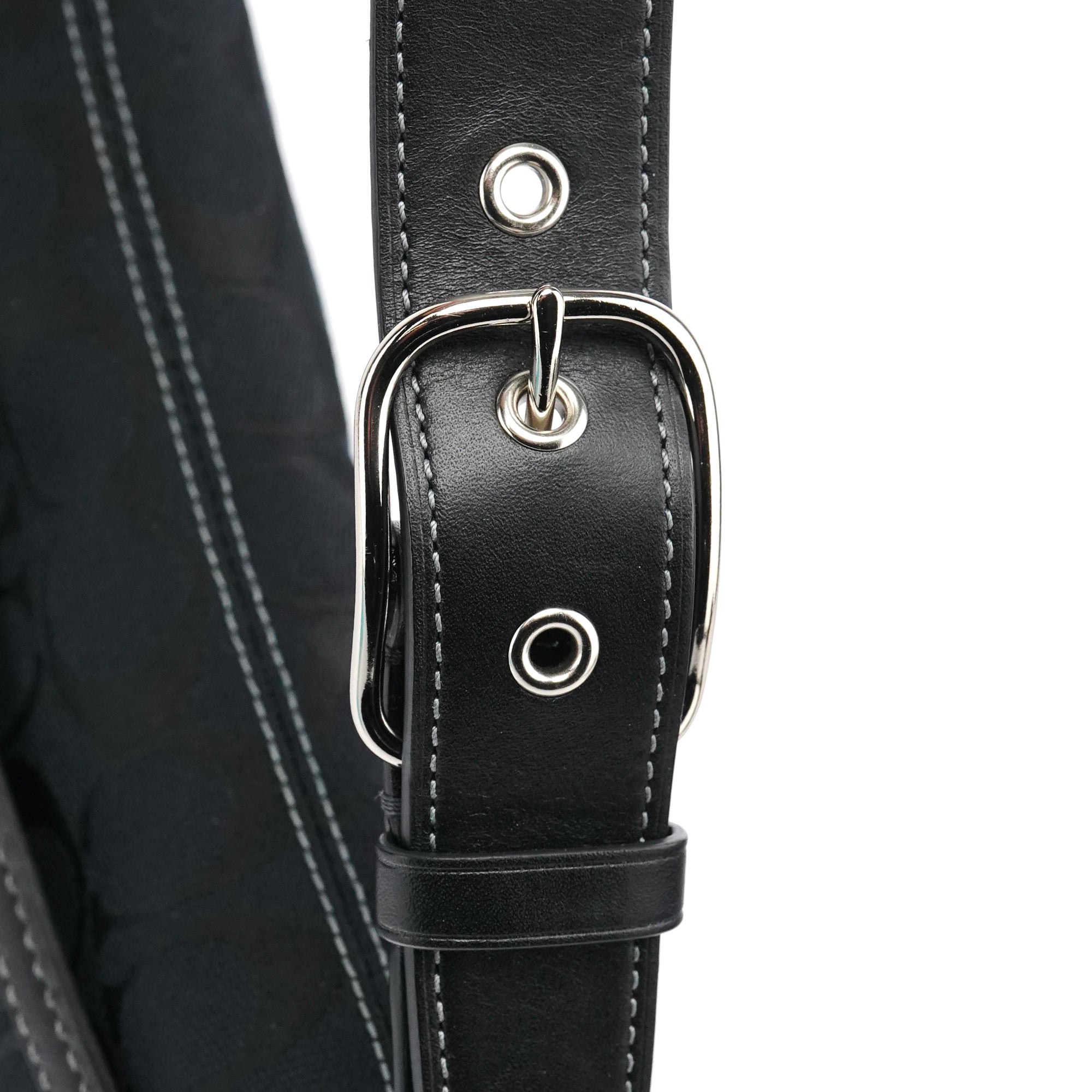 Black Signature Canvas Turnlock Shoulder Bag