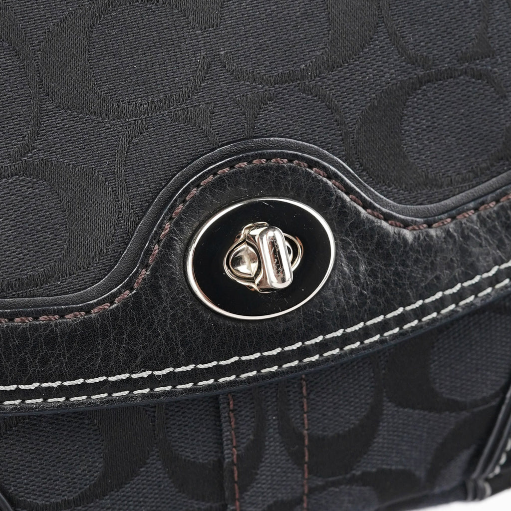 Black Turnlock Shoulder Bag
