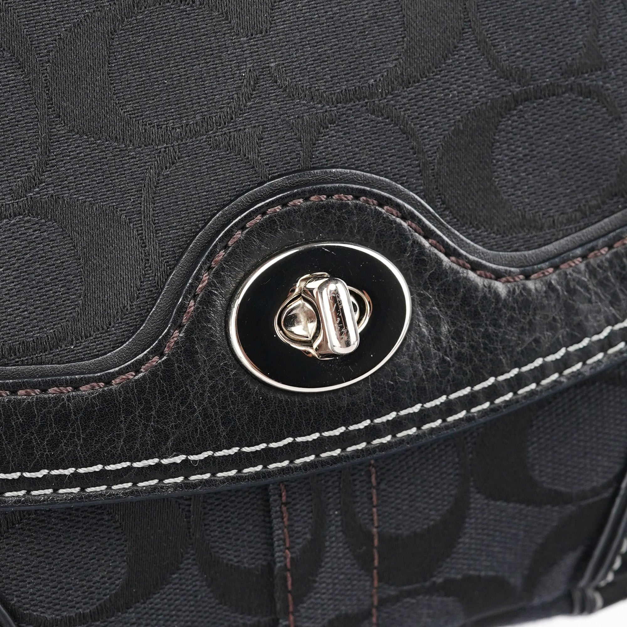 Black Turnlock Shoulder Bag