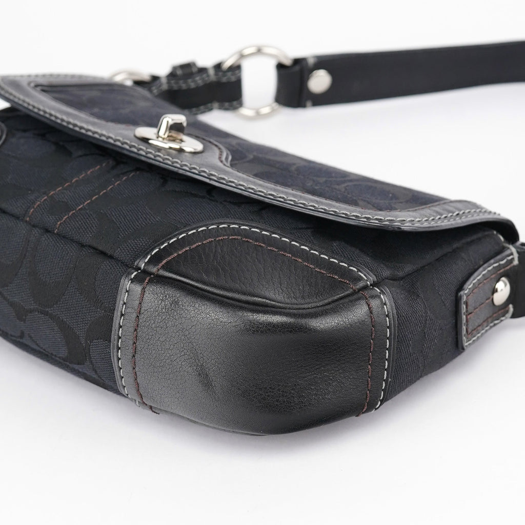 Black Turnlock Shoulder Bag