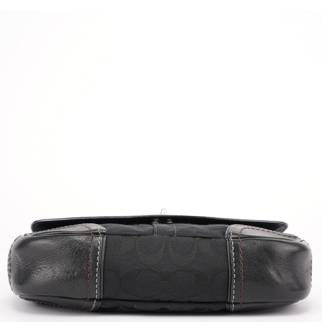 Black Turnlock Shoulder Bag
